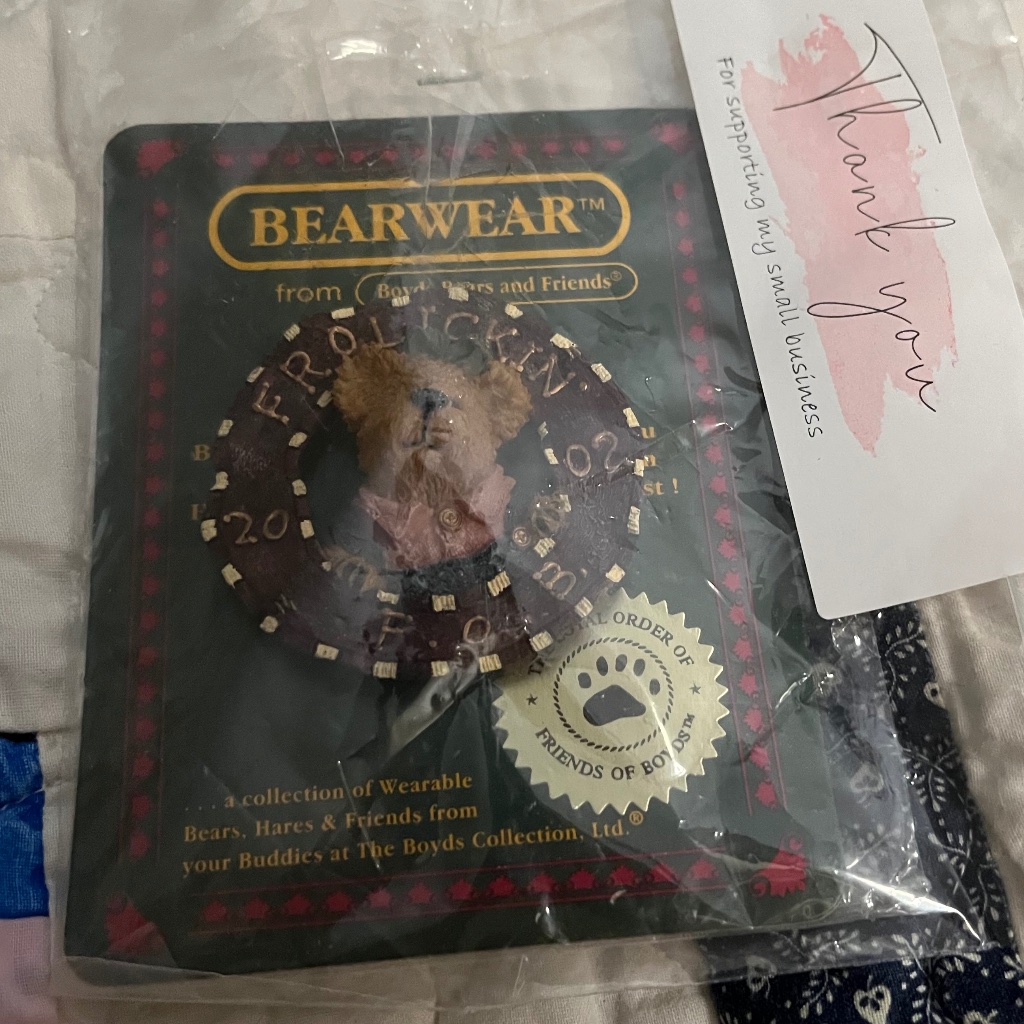 Vintage Boyds Bears Friends Bearwear Brooch 2002 8$